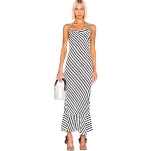 Saloni Stella Brushstroke Striped Maxi Dress